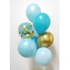 Blue and Gold Confetti yuqinBB Balloons Chrome Gold Balloons for