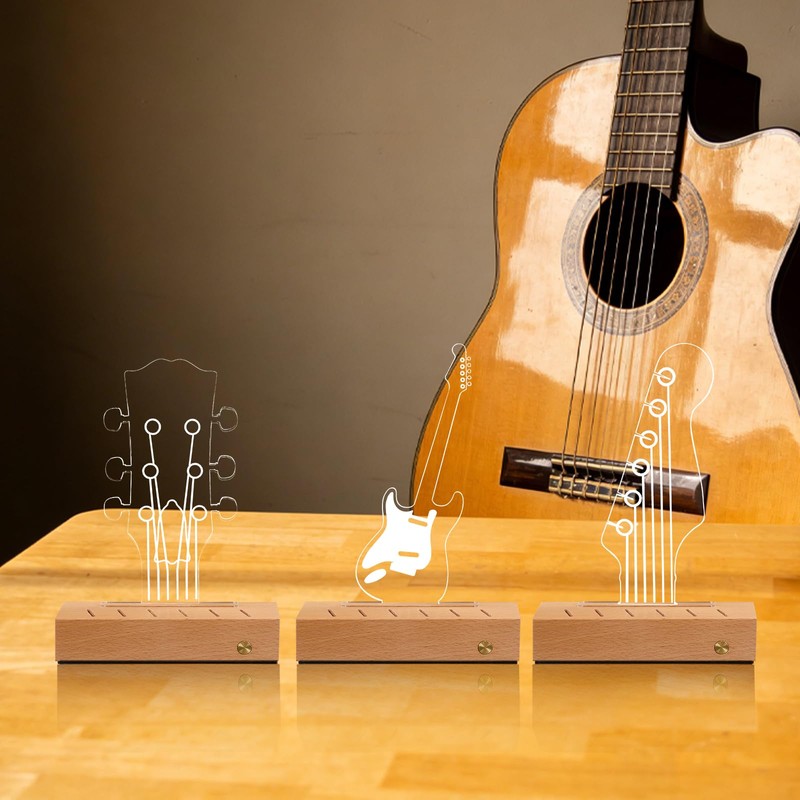 Light Up Guitar Pick Holder: Rechargeable Picks Display Case with