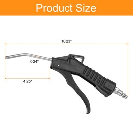 sourcing map Air Blow Gun High Flow Air Compressor Blow Gun with 1/4" NPT Male Air Plug and Angled Bent for Industrial Household Air Tools Removing Dust Cleaning
