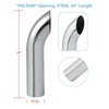 5" OD×24" Curved Chrome Exhaust Stack Pipe