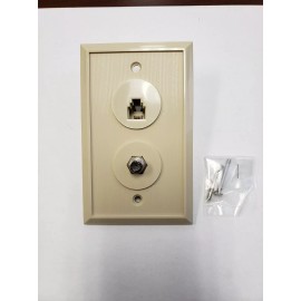 Unbranded Cable and phone jack RJ11 wall-plate ivory