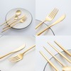 24Pcs Gold Silverware Set Knife Fork Spoon Rustproof Stainless Steel