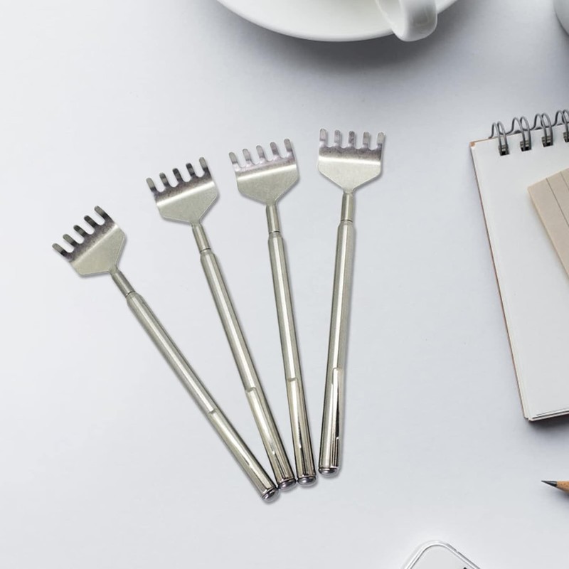 Silver Back Scratcher for Men Women,Extendable Stainless Steel Telescoping Backscratchers