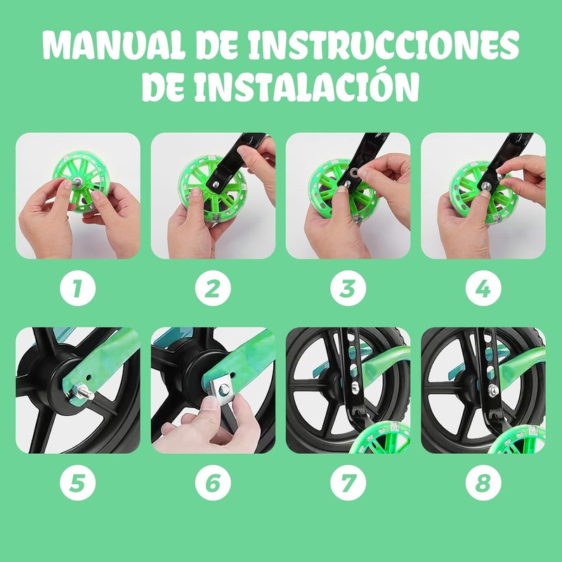GWMWON Llantitas Bicicleta Llantas Entrenadoras,Ruedas de Entrenamiento LED
