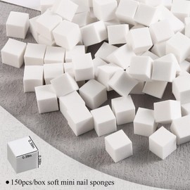 Fcozpjk 150Pcs Soft Nail Sponges for Ombre Mini Nail Art Sponges With Grabbing Pen Aura Nail Gradient Brush for Gel Nail Polish Sponge With 50pcs Disposable Gel Polish Palette Paper