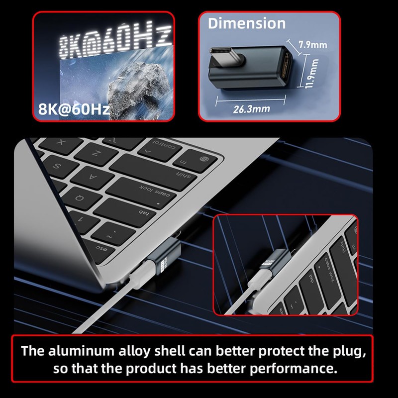 CY USB5.0 80Gbps Female to Female Extension Adapter with 240W,