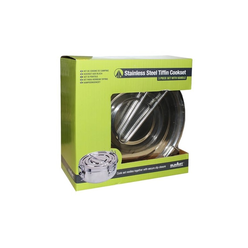 3 Pc Stainless Steel Tiffin Cook Set - Summit Camping/Outdoor