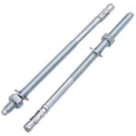 SKIR'CO (Pack of 4) Galvanised Wedge Anchors M8 x 165 mm, Metal Dowels, Anchor Bolts, Masonry Anchors, Concrete Anchors