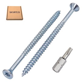 SKIR'CO Pack of 20 Galvanised Steel Wood Screws 5.0 x 80 mm Torx Countersunk Chipboard Screws Partial Thread