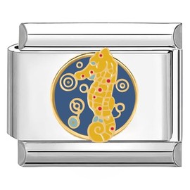 Quiges - 9mm Italian Style Charm Link Module Stainless Steel seahorse for Italian Style Bracelets
