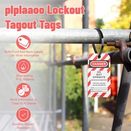 30PCS Lockout Tagout Tags,Lockout Tags,Rewritable Danger Do Not Operate Safety Warning Reusable for Industry Chemistry, Lock Out Tag Out, Out of Service, Electrical Equipment Repair