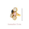 MESTIZA JOYAS Shine Anillo Labradorita Rosa y Piedra de Luna