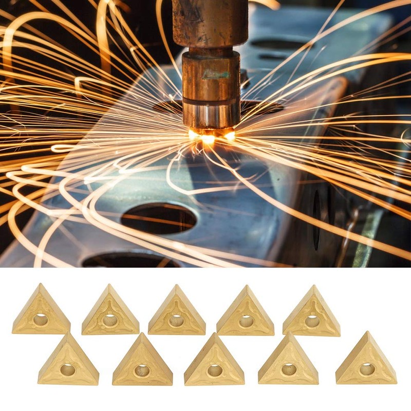 YWBL-WH Inserti CNC Triangolari, 10 Pezzi, Carburo Integrale, per Tornitura