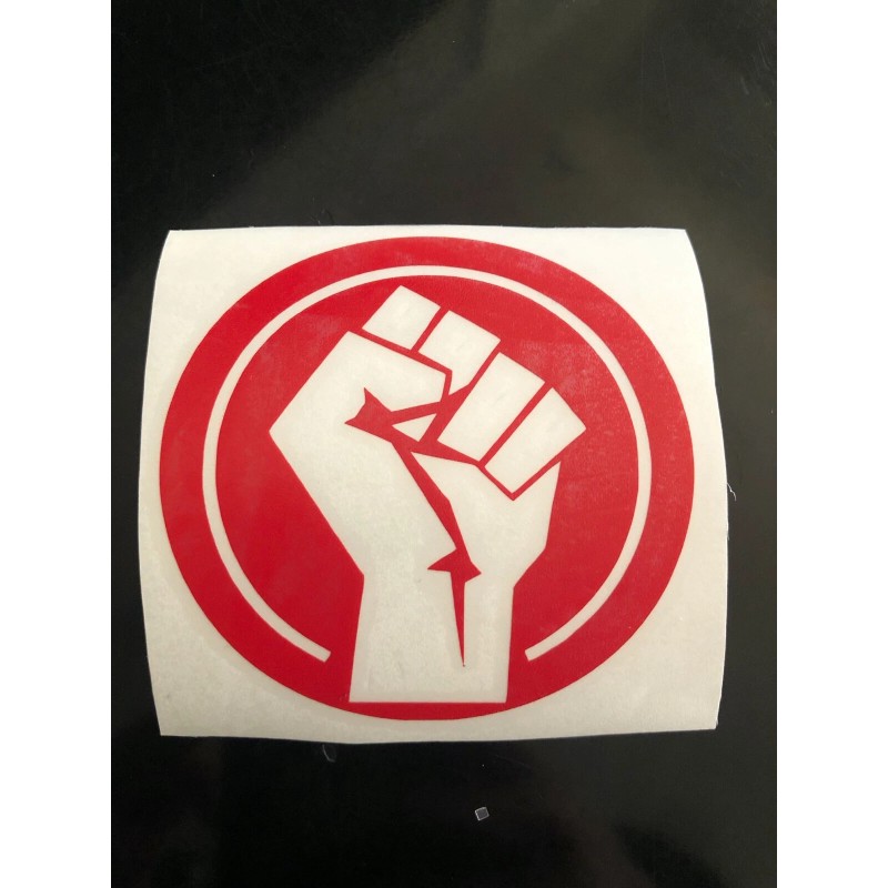 Revolt Raised Fist Resist Vinyl Decal Sticker - Glossy Red