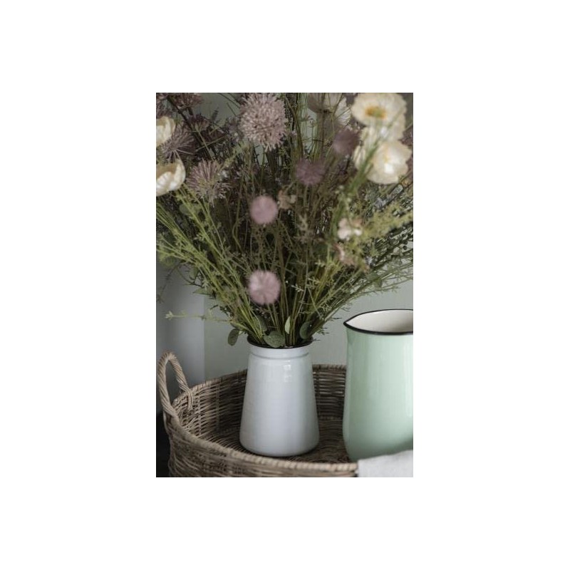 Ib Laursen Enamel White Vase Tall 15.5 cm