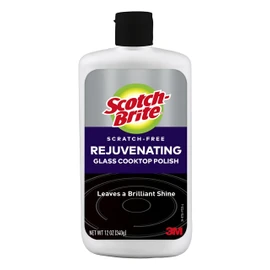 Scotch-Brite Scratch-Free Glass Cooktop Polish – Gentle Cleaner for Glass Stove Tops, Phosphate-Free Formula, Streak-Free Shine, Residue Remover for Smooth Surfaces, Easy to Use, 12 oz
