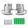 SHULLIN 2PCS Stainless Steel Closet Pole Socket Clothes Closet Rod