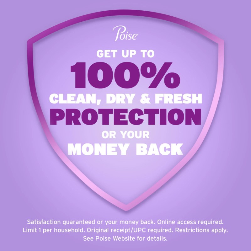 Poise Incontinence Pads for Women, 6 Drop Ultimate Absorbency, Long