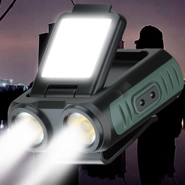 Portable Cap Clip Headlamp Outdoor Camping Fishing Headlight Waterproof Hat Clamp Light WaveSensing USB Reachargeable HeadLantern