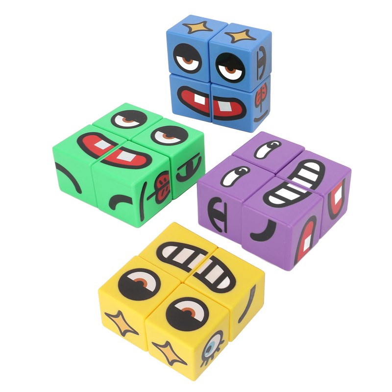 Expressions Matching Cube Face Changing Building Blocks Educational Interactive Toy