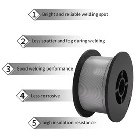Gasless Flux Core Mig Wire, Mild Steel E71TGS .040-Diameter, 2-Pound Spool
