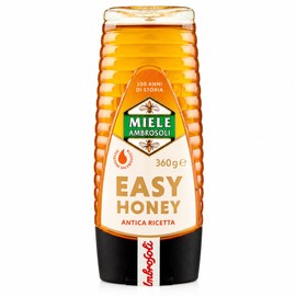 Ambrosoli Easy Honey 360 g – Miele con Dosatore Salvagoccia, Flacone Squeeze Pratico, Ideale per Colazione, Yogurt, Bevande Calde e Ricette