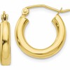 10K Yellow Gold Polished 3mm Tube Hoop Earrings (10 X