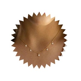 Xduargs Boho Pearl Necklace Gold Rice Beads Choker Necklace Vintage Pearl Tassel Dangle Necklace Adjustable Pearl Chain Necklace Jewellery for Women, Zinc, No Gemstone