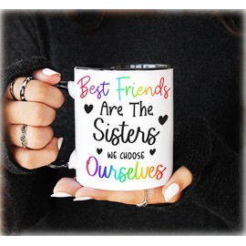 Best Friends are The Sisters We Choose Ourselves - Sentimental Friendship Gift for Women Best Friends Besties BFF Birthday Christmas Thank You Gift Friendaversary (Rainbow)