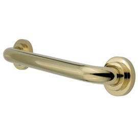 Kingston Brass DR414122 Designer Trimscape Manhattan Decor 12-Inch Grab Bar with 1.25-Inch Outer Diameter, Polished Brass