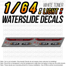 MMR 1/64 Scale '95 Mitsubishi Eclipse Head Tail Light WaterSlide Decals for Hot - Set of 2 (Inverted)