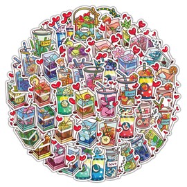 Valentine's Day Tea Cups Stickers for Laptop(99 Pcs),Gift for Kids Teens Adults Girl,Love Waterproof Stickers for Water Bottle,Vinyl Stickers for Scrapbook,Journal,Dairy,Skateboard