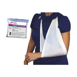 School Health Triangle Bandage Arm Sling – 36″ × 36″ × 51″ Latex-Free,Individually Wrapped Sling with Safety Pins – Support for Shoulder & Arm Immobilization in First Aid, EMS & School Health Kits