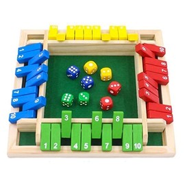 Shut The Box Dice Game,2-4 Player Family Wooden Board Table Math Games for Adults and Kids, 8 Dices Classics Tabletop Version Games for Classroom,Home,Party or Pub:_NEW Multicolor+8 Dice
