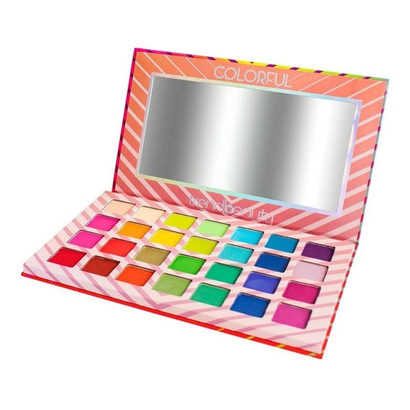 Paleta Sombras Trend Beauty Colorful 28 Tonos Mate Satinados Vibrantes