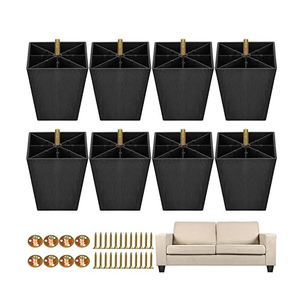 TURSTIN 8 Pack 4 Inch Furniture Legs Plastic Sofa Coach