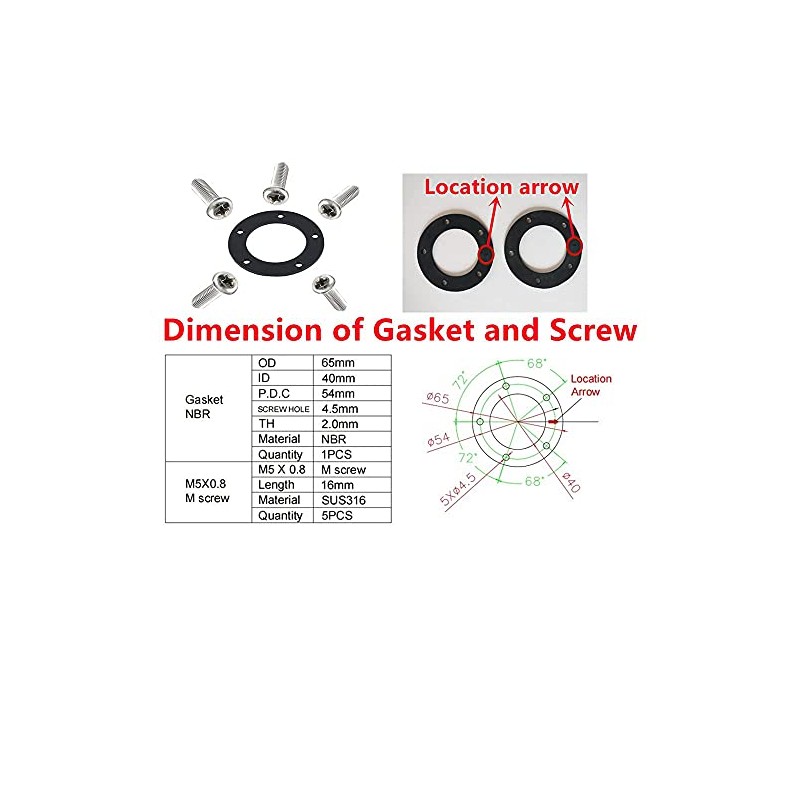 100TECH Marine Fuel Sending Unit Gasket Kit(NBR) Fuel Sending Unit