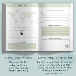 Travel Planner to Fill in and Write Yourself for All Countries - with Tips, To Do & Packing Lists, Perfect Travel Gift, Holiday Journal from Sophies Kartenwelt