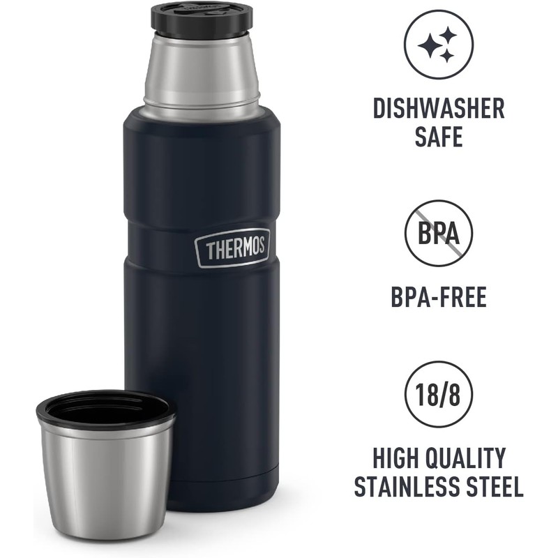 THERMOS Stainless King Botella compacta aislada al aspiradora, 16 onzas,
