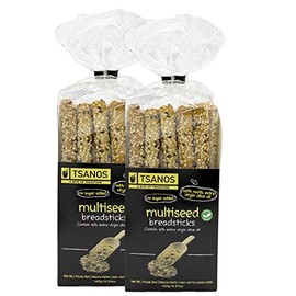 Tsanos Greek Multiseed Breadsticks, Sugar Free, 140gr - 2 PACK