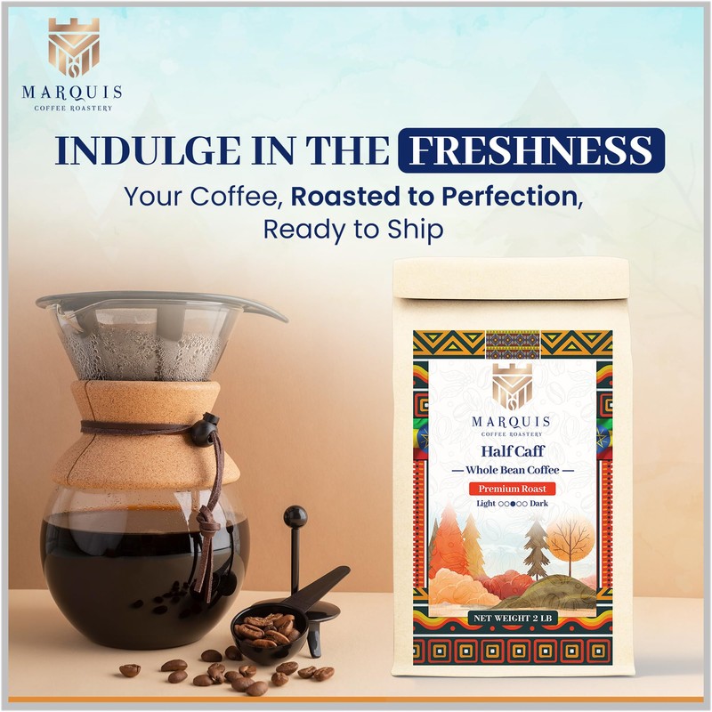 Marquis - Half Caff Coffee, Rich Blend of half Ethiopian