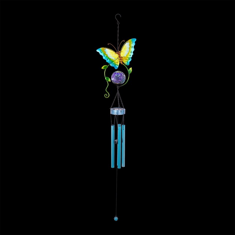 Alpine Corporation 48" Hanging Outdoor Butterfly Metal Wind Chime with