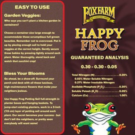 FoxFarm Happy Frog Potting Soil, 2cu ft (Pack of 2) - for Indoor/Outdoor Container Plants, Improves Root Efficiency, pH Adjusted for Optimal Nutrient Uptake - Contains Mycorrhizae and Humic Acids