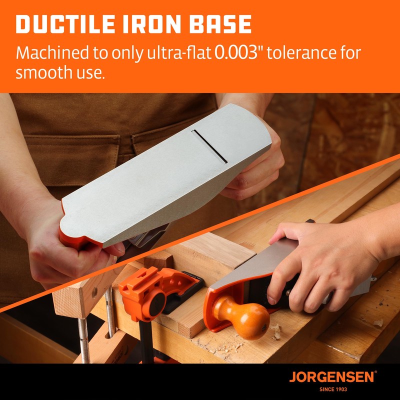 JORGENSEN No.4 10" Wood Planer, Hand Planer for Woodworking, Professional