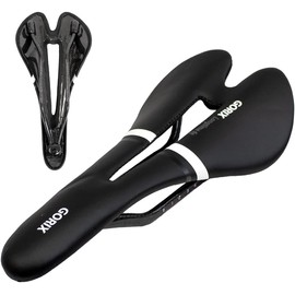 GORIX (GX-C20) Bicycle Saddle, Carbon, Road Bike, Carbon Rail, Ultra Lightweight, Carbon, Perforated, Shock Absorption, Stylish, Carbon Saddle, Bicycle Saddle