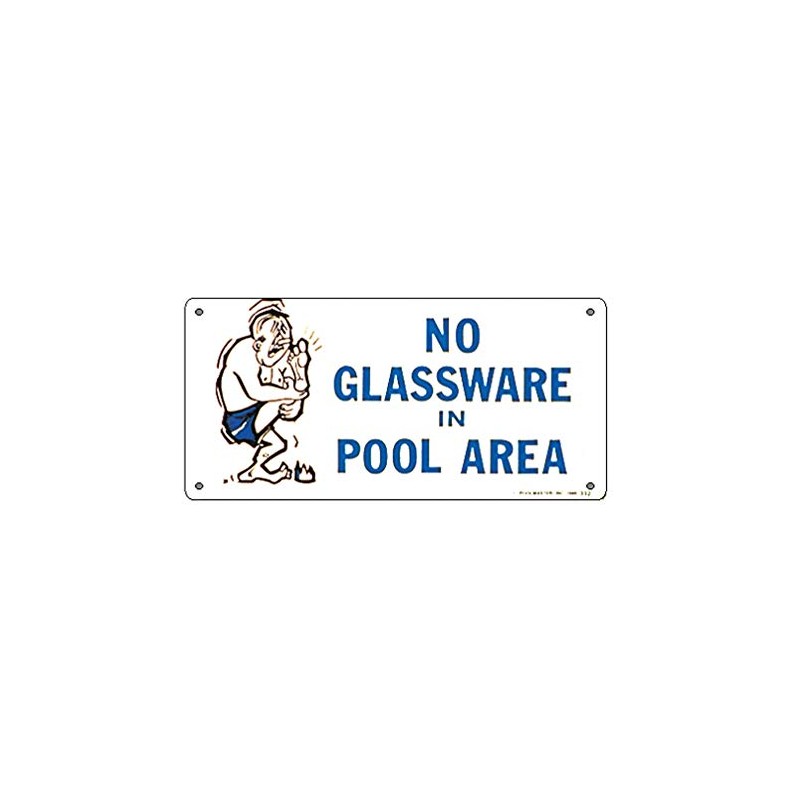 Poolmaster Sign for Residential or Commercial Swimming Pools, No Glassware