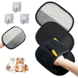 BYTJUN 3Pcs Static Removal Gloves Pet Hair, Double Sided Pet Hair Removal Glove for Cats & Dogs | Dog Hair Remover & Cat Grooming Glove for Washing, Deshedding & Brushing | Reusable Grooming Gloves