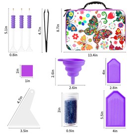 ZORETCO Diamond Painting Storage Box, 60 Slots Bead Storage Containers with Tools Kit for Diamond Art Accessories Beads Organizer Craft Jewelry