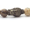 Zen-Ethno-Herrenarmband aus braunen Jaspisperlen und bronzefarbenem Buddha