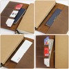 WANDERINGS Leather Notebook with Pockets, 22x11.5cm - Refillable Travel Journal